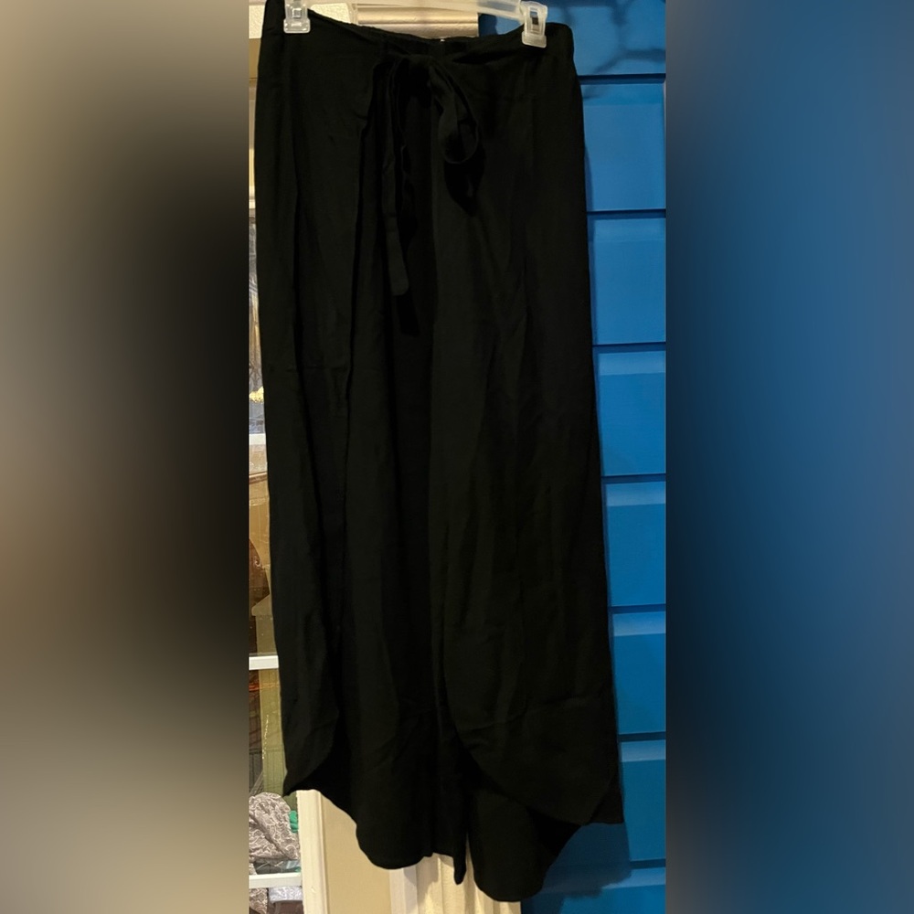 NNW White Birch Black Wide Legged Capri Pants 1X - Picture 5 of 6